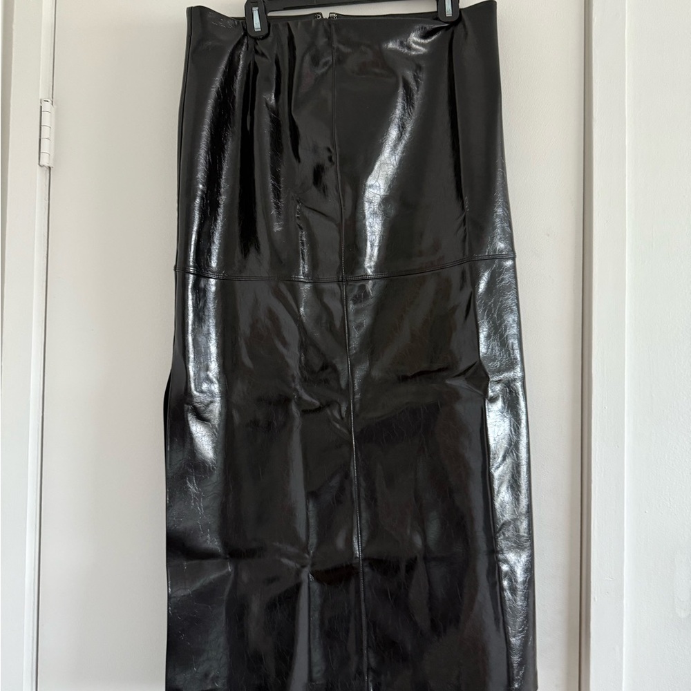 Black faux Patent Leather Skirt